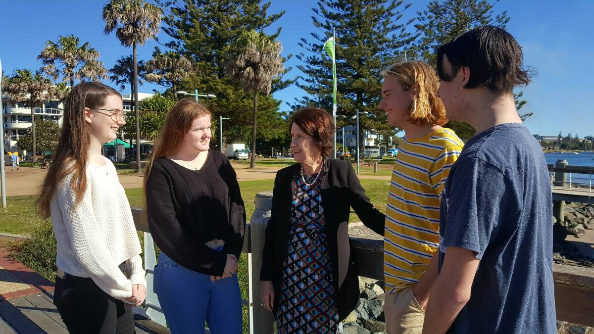 INSPIRED: Charlotte Salt, Jenni Cooper, Port Macquarie MP Leslie Williams, Lewis Kranitis and Zac Terley are keen for the 2019 Luminosity Youth Summit. PHOTO: Laura Telford.
