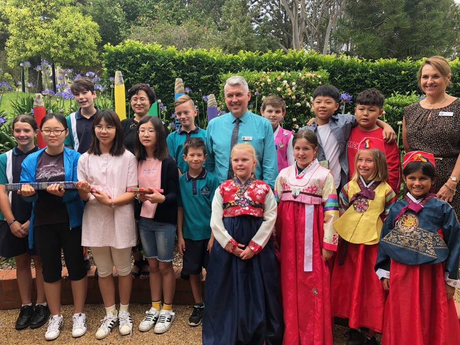 CONNECTION: Port Macquarie and South Korean students came together this week at Tacking Point Public School.