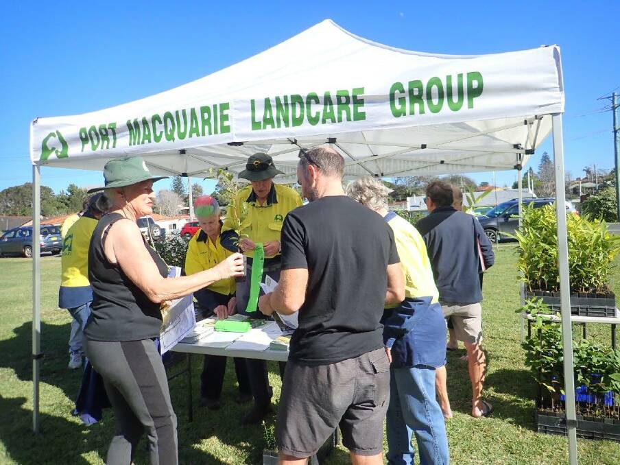 GREAT DAY: Port Macquarie Landcare volunteers spoke to lots of locals about native plants at the swap.