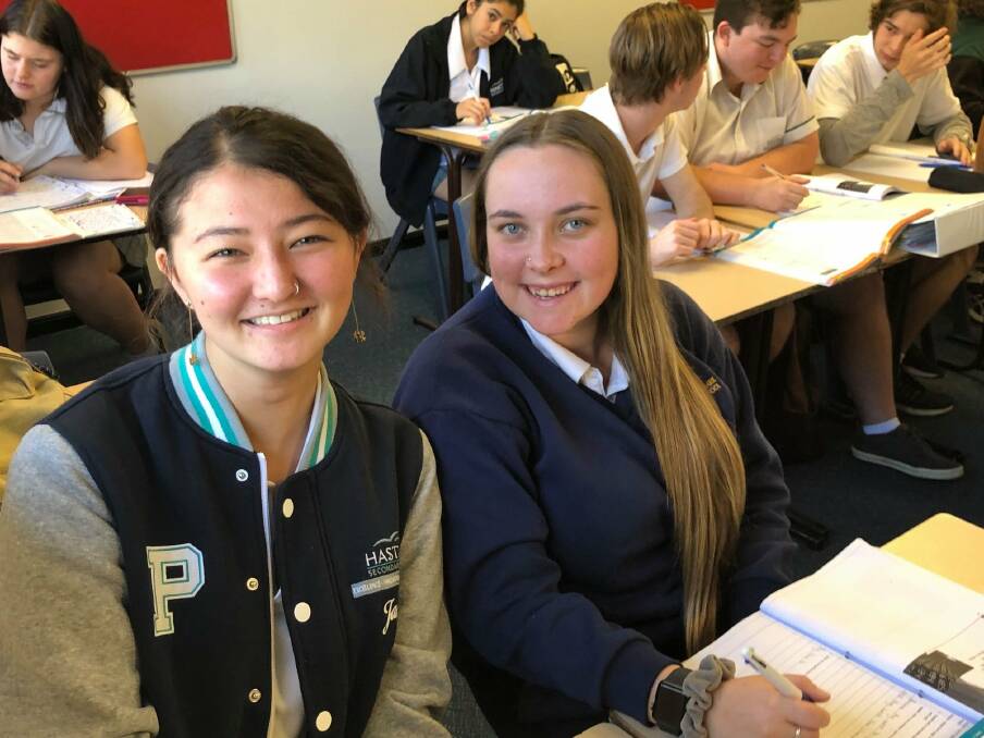 HAPPY LEARNER: Jamie Henry in class at Hastings Secondary College Port Macquarie Campus.