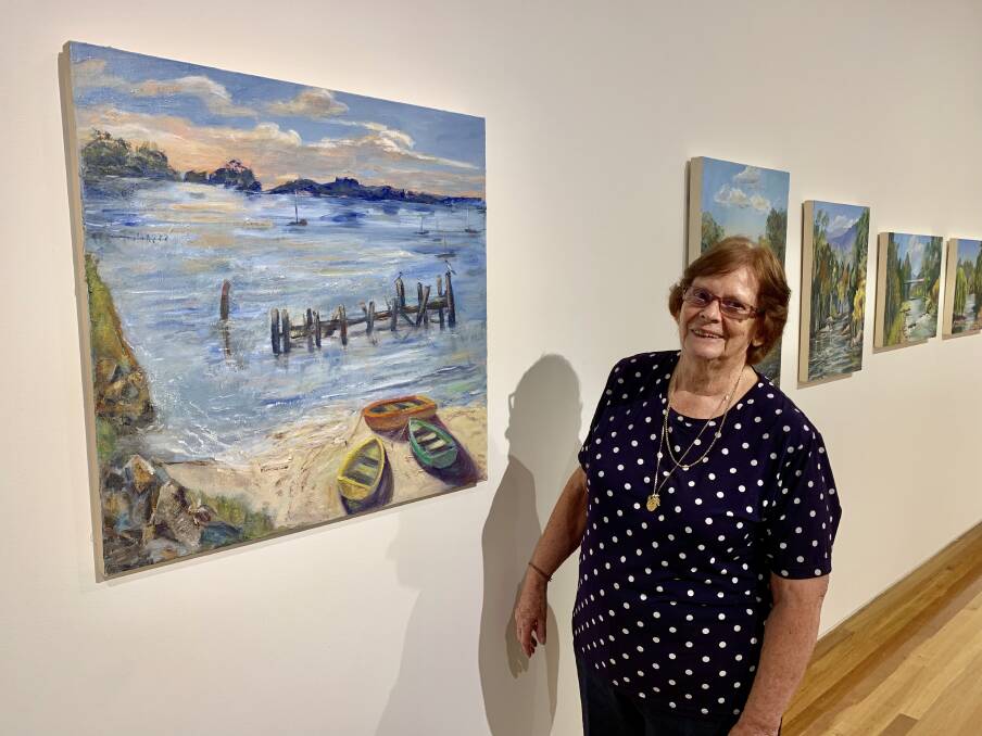 ART: Jackie Deane in the Glasshouse gallery with her art.