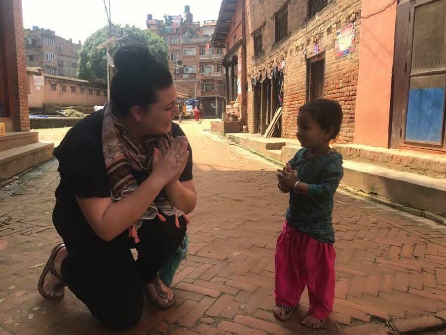 HELPING HAND: Brittani Michelle when she was in Nepal in 2017.