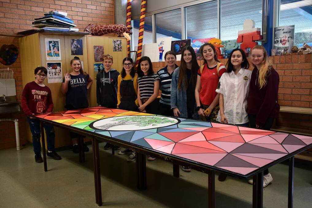 CREATIVE: Students at Hastings Secondary College have been working with artist Chloe Hardgraves. PHOTO: Laura Telford.