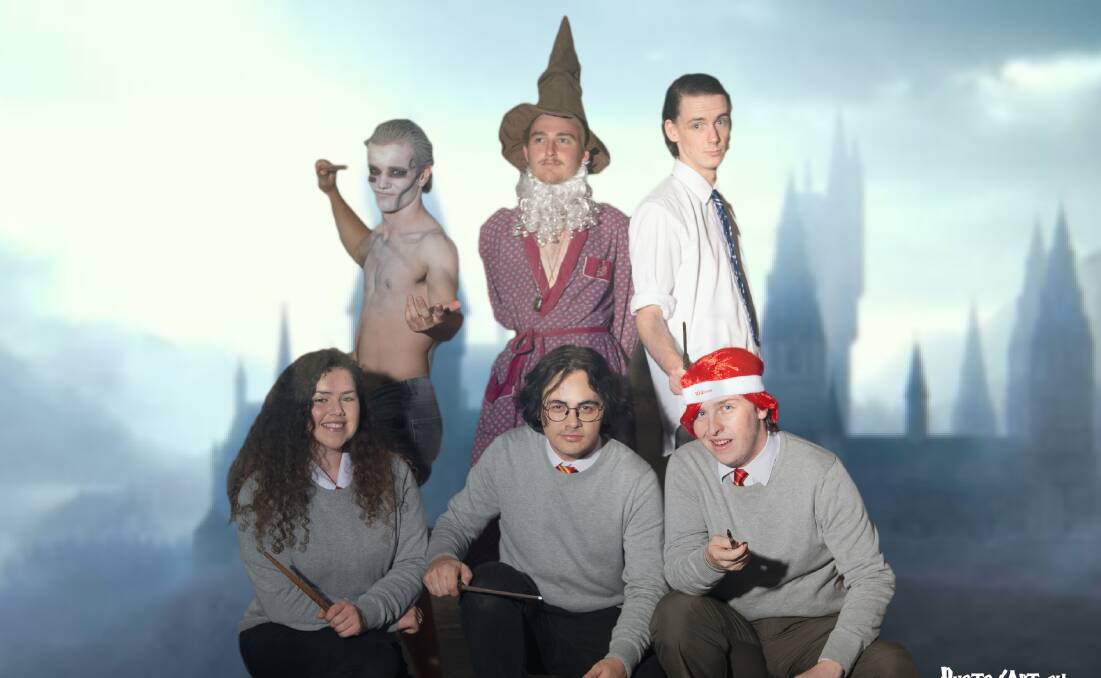 TOTALLY AWESOME: Matt McDonald-Kearns, Harley Lindley, Jordan Frith, Maddi Beukers, Billy Axford, Christopher Phillips in costume ready to perform next week.