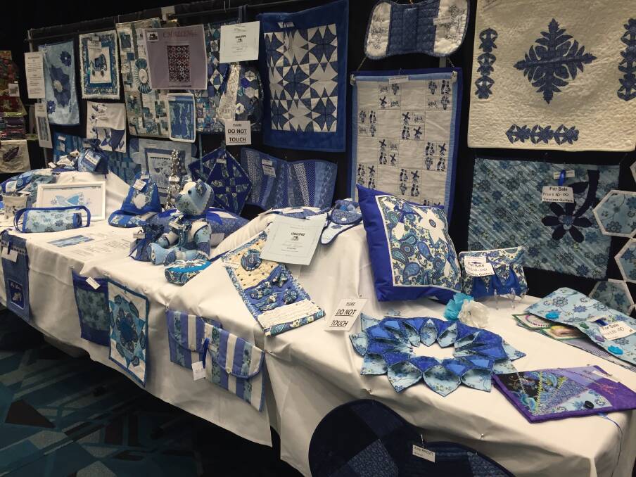 CHALLENGE: Part of the blue and white challenge given to the Timeless Quilters members. Photo: Laura Telford.