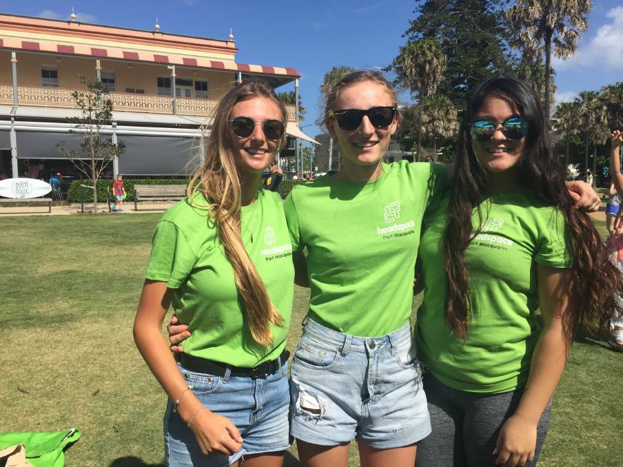 MENTAL HEALTH: Emma Bleasdale, Jess Hays and Ash Kirkman were speaking to people about mental health at Greenspace day.