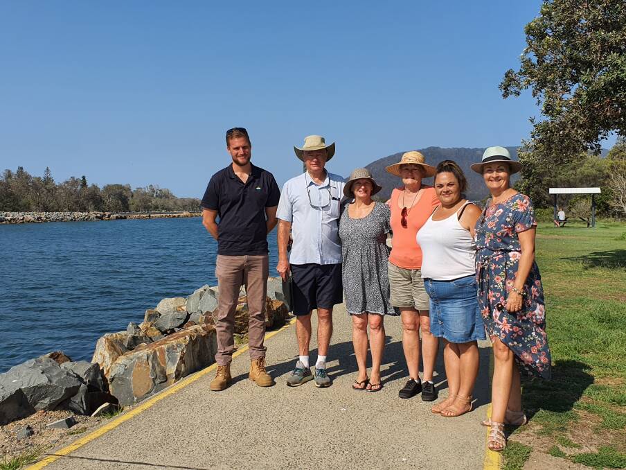 EXCITING: Sam Mackie, Murray Rutledge, Mary Laing, Marg Howard, Kirrily Slater and Penny Small observe part of the Beach to Beach path. PHOTO: Laura Telford.