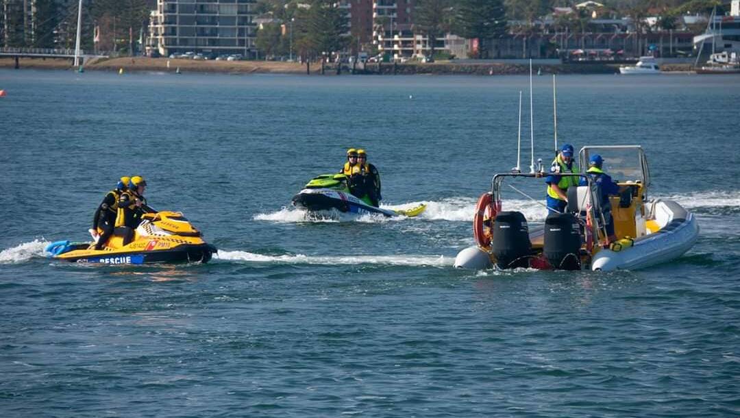 ON THE WATER: PM20, PM10, and PM11 out in the river. PHOTO: Marine Rescue Port Macquarie Facebook page.