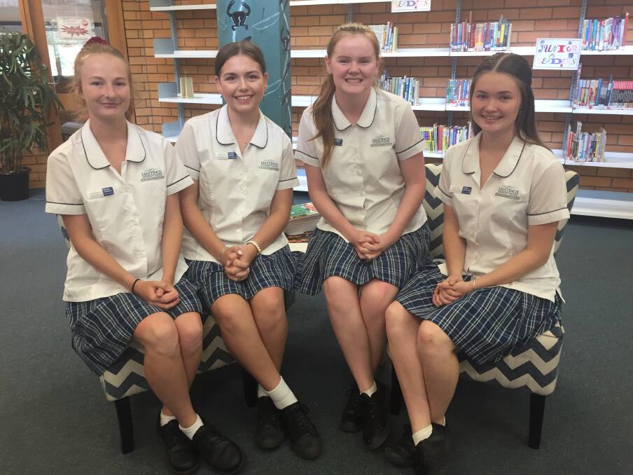 LEADERS: Destiny Thomson, Caitlin Axelby, Jennifer Cooper and Tegan McCauley are on the student representative council at Hastings Secondary College Westport Campus in 2019. PHOTO: Laura Telford.