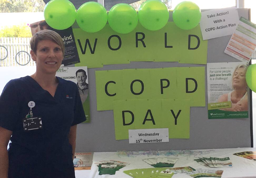 REDUCE THE STIGMA: Respiratory clinical nurse consultant Sarah Buckley promotes World COPD Day in 2017.