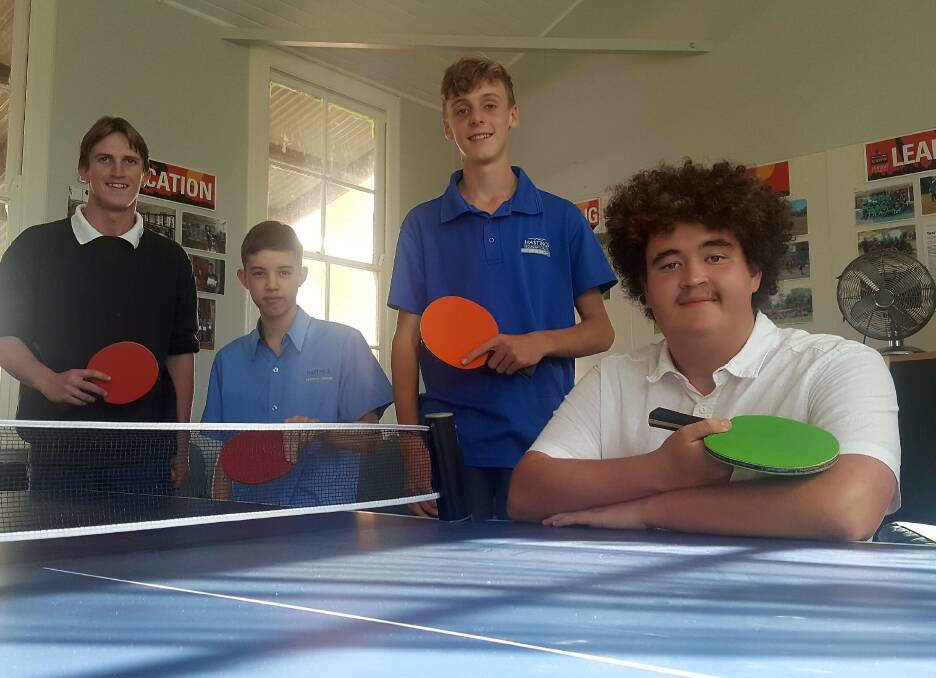 TEAM: Jack Agland, Zack Morgan, Nick Rudd and Jessie Gill ready for the NSW state championships in table tennis. PHOTO: Laura Telford.