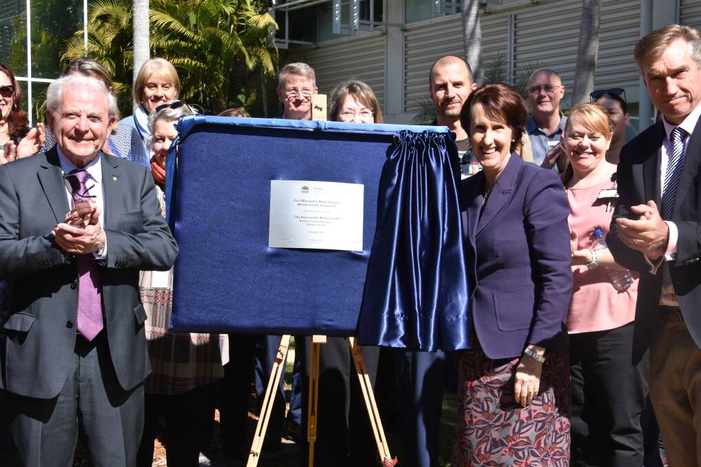 OPEN: Warren Grimshaw and Port Macquarie MP Leslie Williams officially open the new mental health unit at Port Macquarie Base Hospital. PHOTO: Laura Telford.