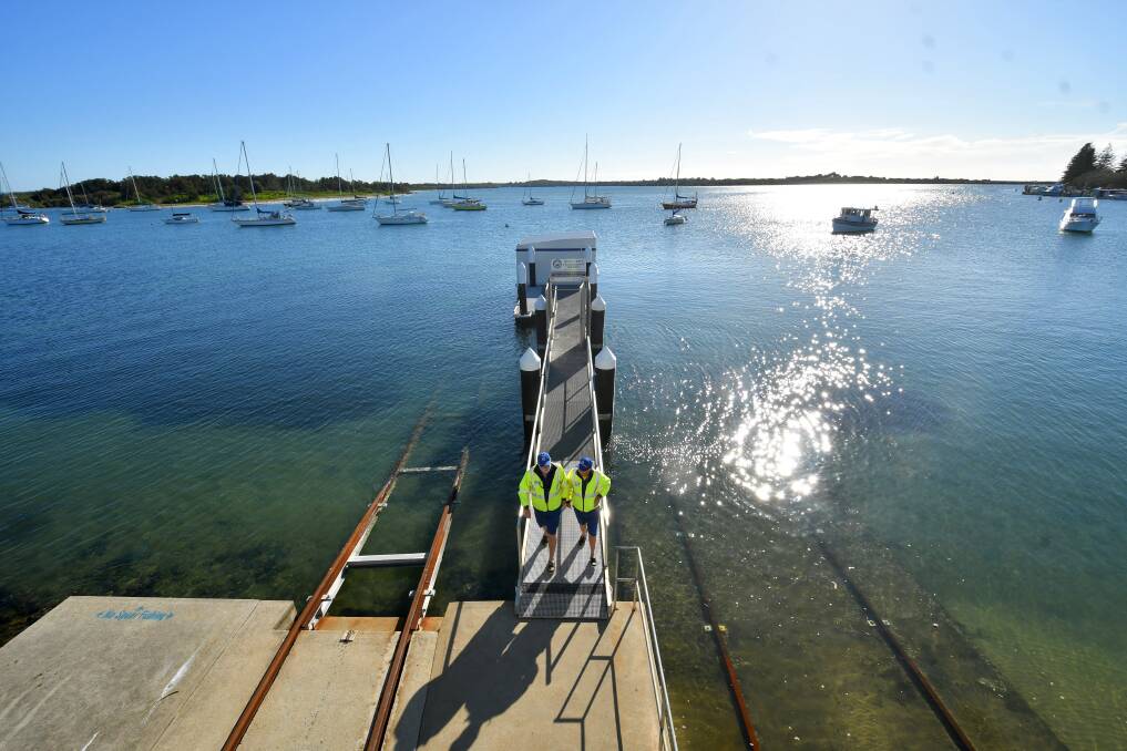 OFF THE DECK: The view from the top of Marine Rescue's boat shed in Port Macquarie.