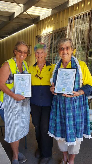 Lorraine Moore, Estelle Gough and Lorraine Beveridge at the Landcare nursery in Port Macquarie.