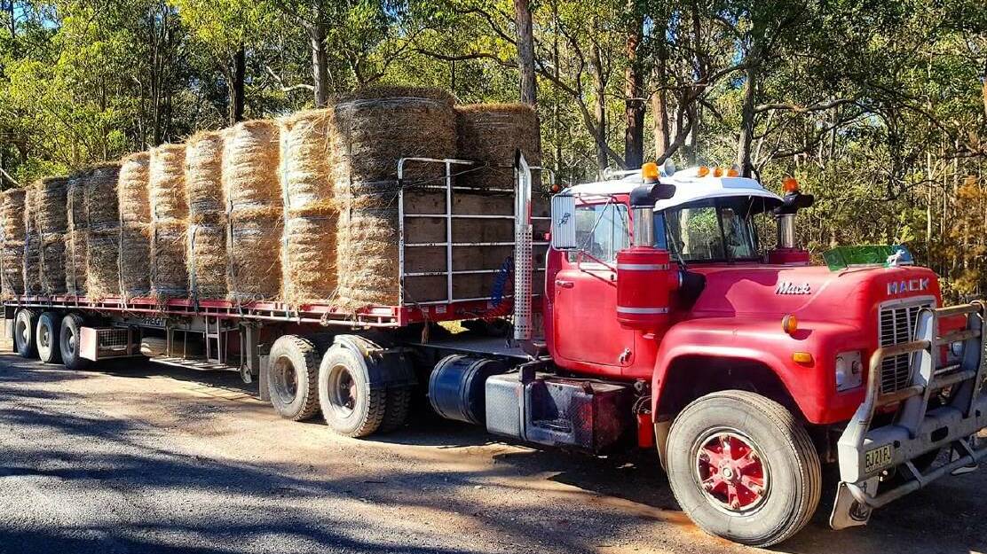  HAY RUN: Bales from the Norco Rural Store in Wauchope heading west to drought-stricken farmers.