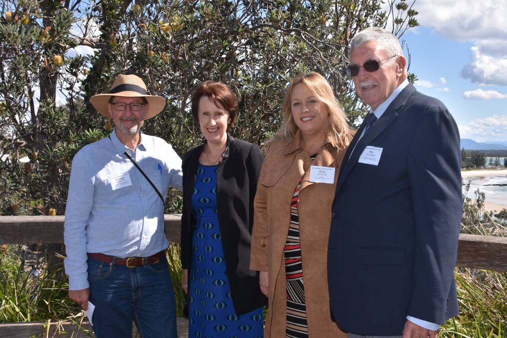 HISTORY: Richard Dunstan, Port Macquarie MP Leslie Williams, Port Macquarie-Hastings mayor Peta Pinson and Phil Hayward. PHOTO: Laura Telford.
