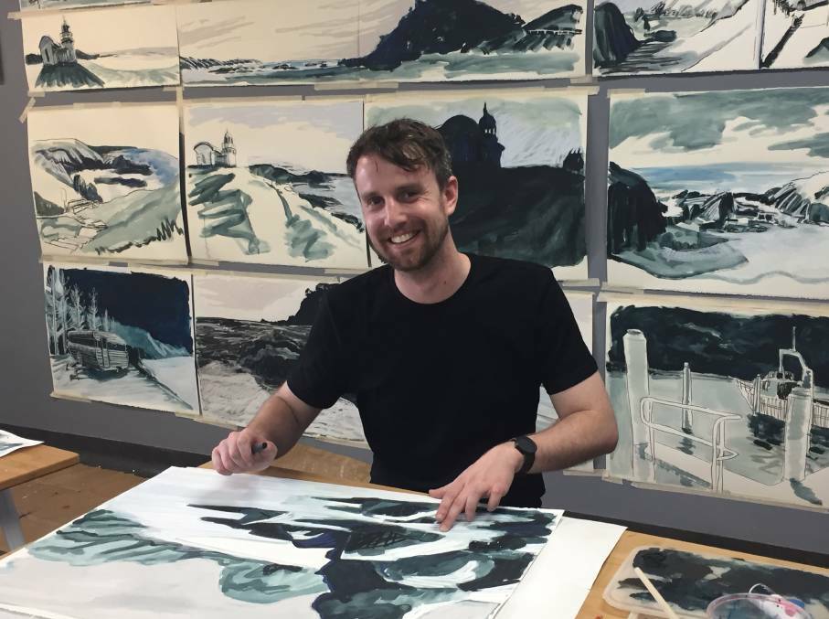 IN ACTION: Todd during his Artist in Residency program in 2018. PHOTO: Laura Telford.