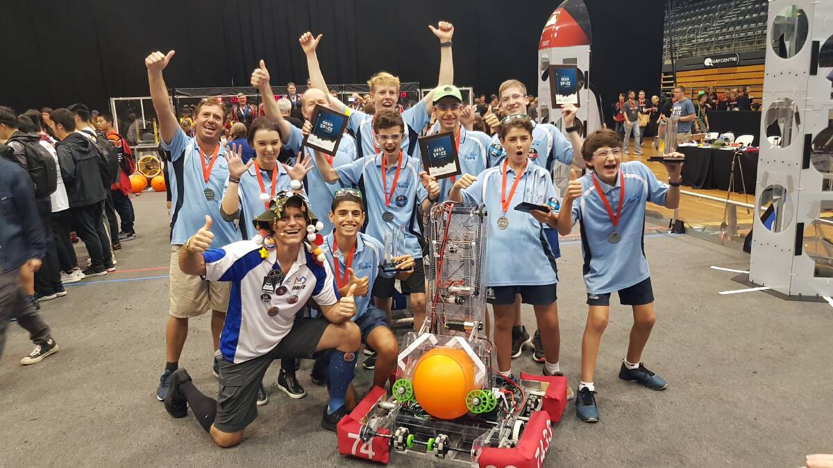 WINNERS: St Columba Anglican School';s robotics team after securing a spot to go to Texas.