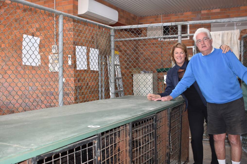 FUTURE: MP Melinda Pavey and Rex Nairn in the kennels. 