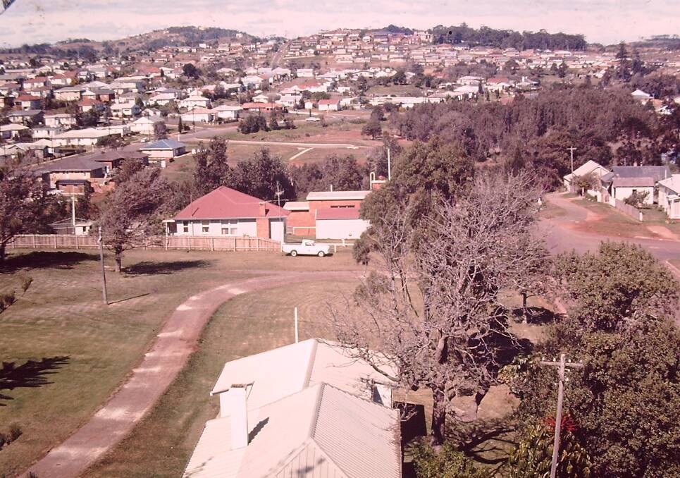 Development: View from the Port Macquarie Church Tower in 1975 looking south towards Bellevue Hill and Transit Hill. Picture: Courtesy of the Port Macquarie Historical Society.