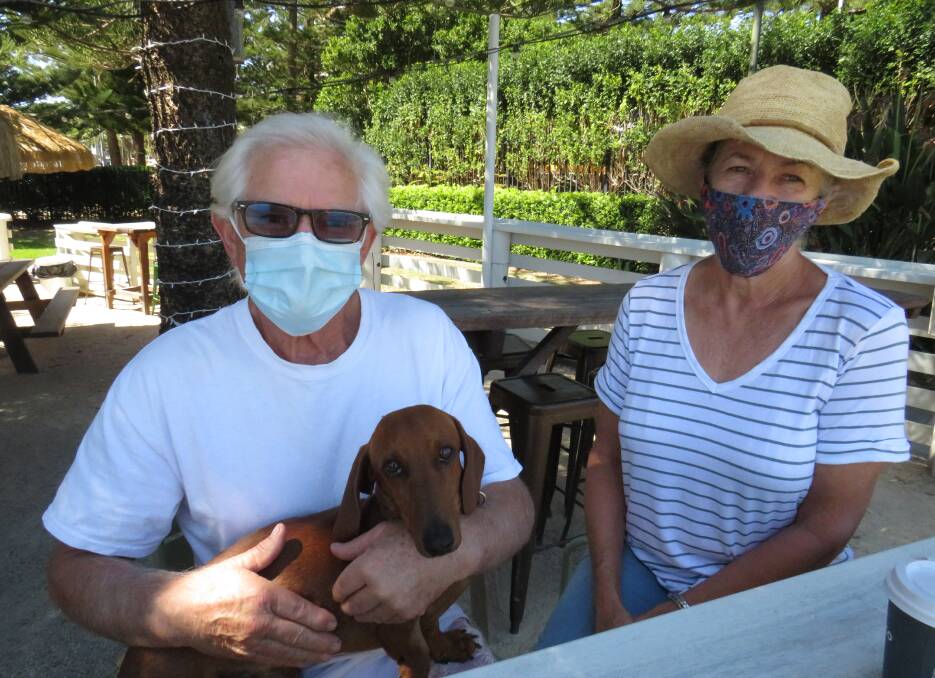 Regular customers: Peter and Toni Doherty along with their dog Neville visit Little Shack nearly every day. 