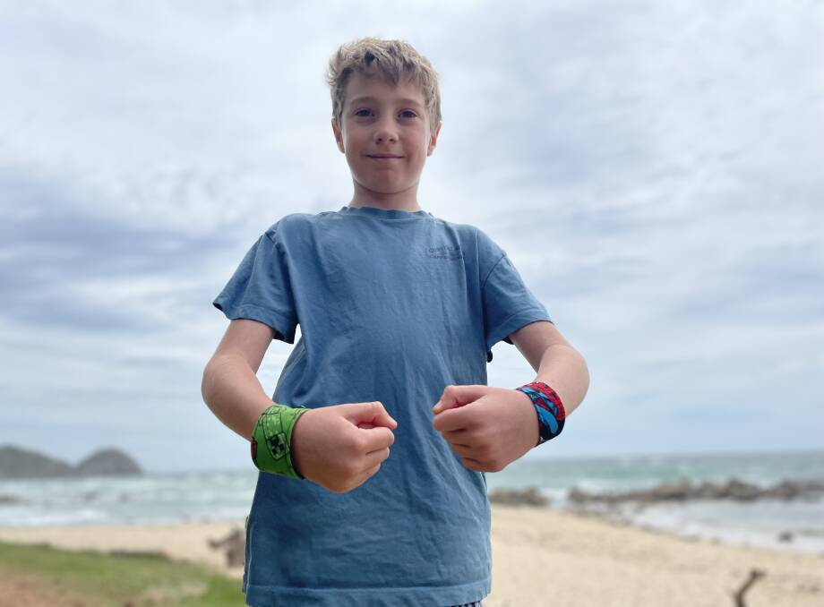 Young entrepreneur: Arden van der Mast donated $18 to the Koala Hospital on October 27 from his first batch of cuff sales.