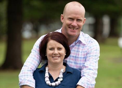 Amy Jennings with her husband Rob Fish. Picture: supplied