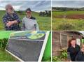 Collected at Comboyne's Ian and Marion Lawrence (top left), Comboyne Community Centre sign (bottom left), Comboyne landscape (top right) and Udder Cow Cafe owners Chris and Mary Holstein (bottom right). Picture: Liz Langdale. 
