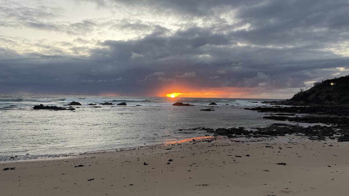 The cold weather brings some beautiful sunrises to the coast, including at Shelly Beach, Port Macquarie. Picture by Liz Langdale 