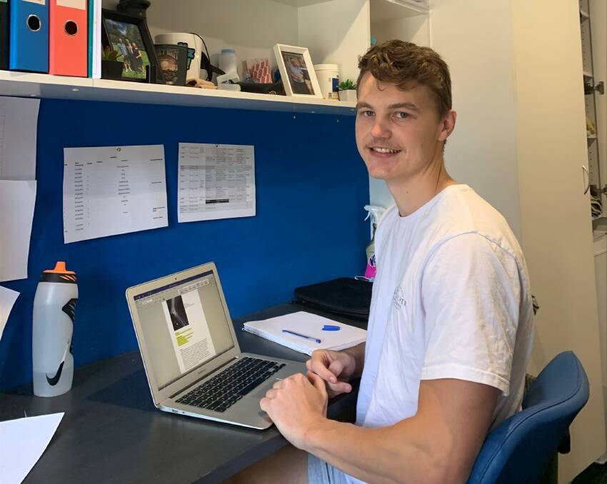 Focused: Ryan Mies received the Charles Sturt Campus Services Financial Assistance Scholarship which has funded his accommodation on the Port Macquarie campus. Photo: supplied. 