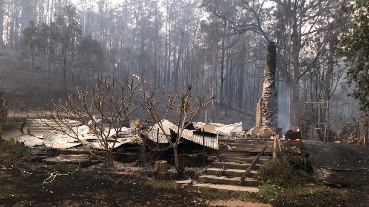 The remains of a home destroyed by fire in Bellangry. Photo: supplied. 