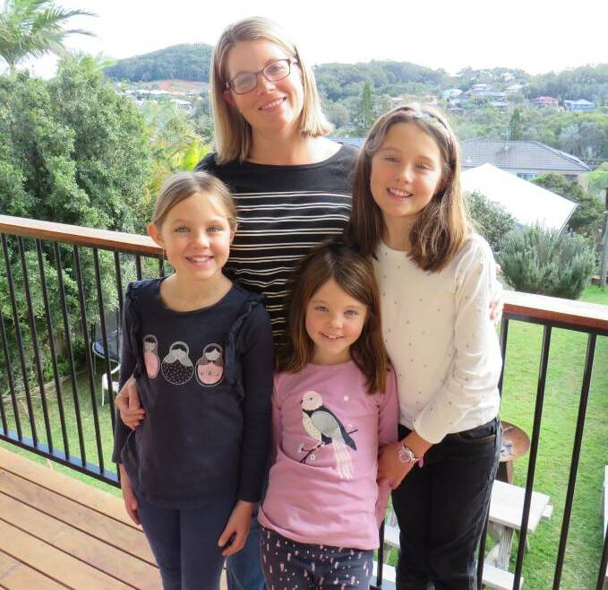 Port Maquarie family: Jo Ashton with her daughters Grace, Emily and Annabelle.Mrs Ashton said she plans to book her daughters in for their COVID vaccinations once the program for five to 11-year-olds is approved. 