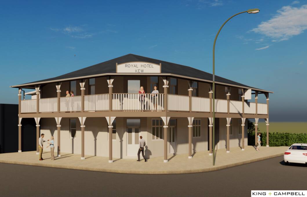 Renovation: 3D image of what the Kew Royal Hotel will look like once the renovations are completed. Photo: supplied. 