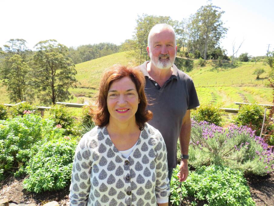 Happy farmers: Georgia and Tim Connell with their star anise growing in the background. 
