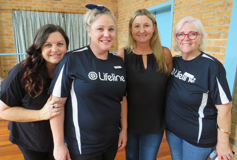 Beneficial training: Lifeline Mid Coast staff members Lisa Willows, Kelly Saidey, attendee Kylie Brown and Di Bannister. 