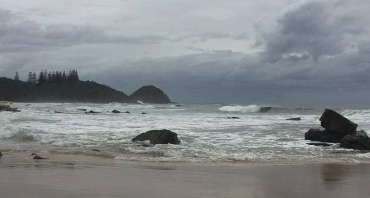 Wild weather: Shelly Beach at Port Macquarie. 