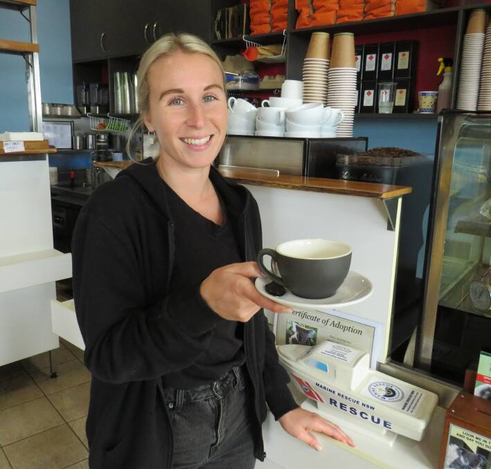 Positive outlook: Brooke Stevens from the Milkbar cafe is hoping support from people will continue throughout the rest of 2020 but said it will be less busy in September, given Ironman Australia won't be on in town.