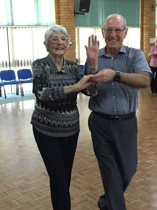 In step: Senior Citizen Centre members Nola Ashcroft and Alan Green show off their dance moves at the class on October 18. 
