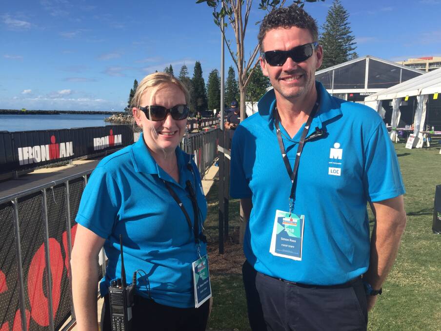 Valuable medical assistance: Ironman Australia medical director Dr Dawn Martin with Local Organising Committee medical director Simon Ross at the Ironman Australia event on Sunday, May 6. 