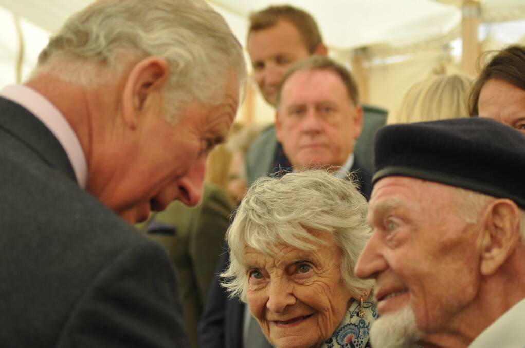 Joy Smith meets Prince Charles with RBLS member Richard Polanski. Photo: Linda Bremner