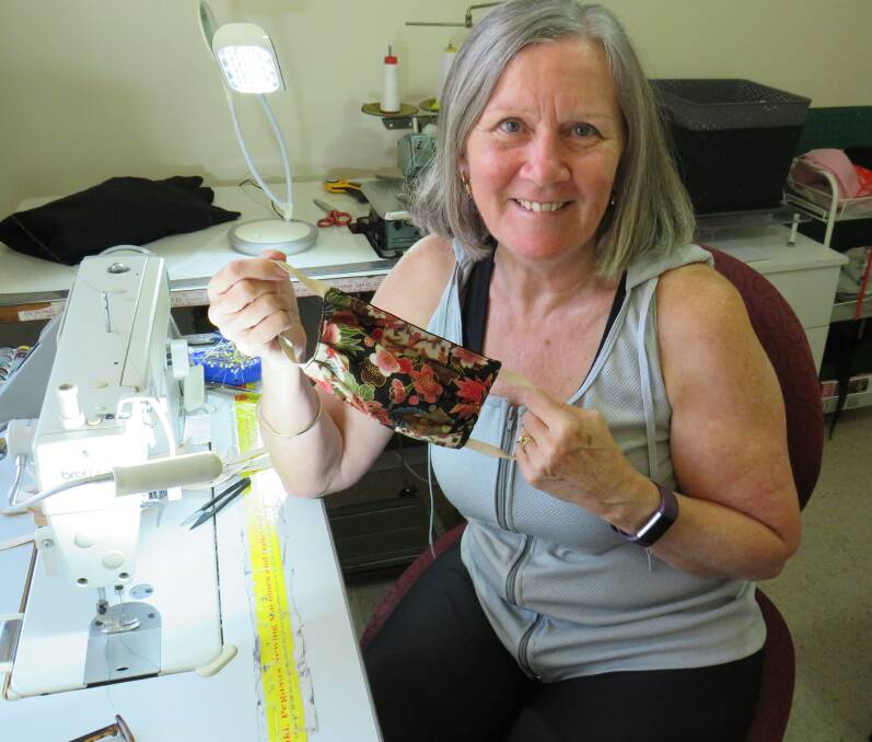 Mask making: Patsy Carter has put her sewing skills to good use by creating masks for members of the community. 