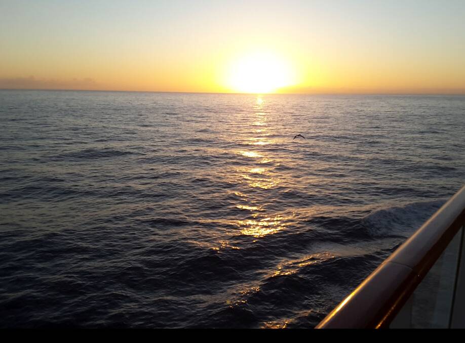 Sunset: Photo from the cruise ship. Photo: Gregg Faulkner. 