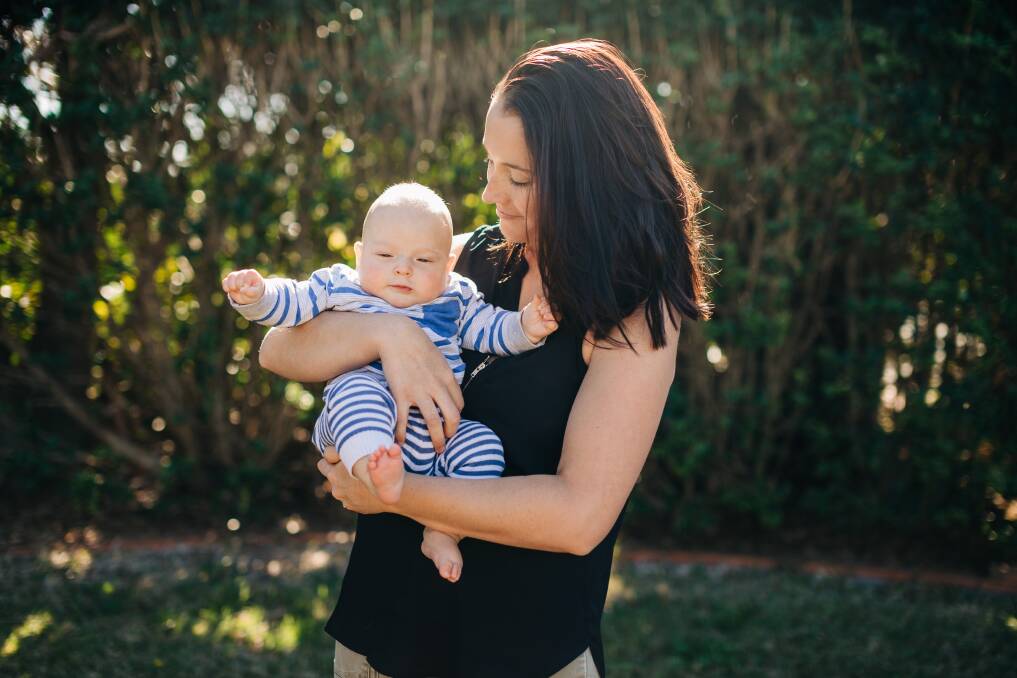 Baby love: Port Macquarie mother and Stillbirth Foundation Australia ambassador Jacqueline Hoy with her son Alexander. Photo: Ivan Sajko. 