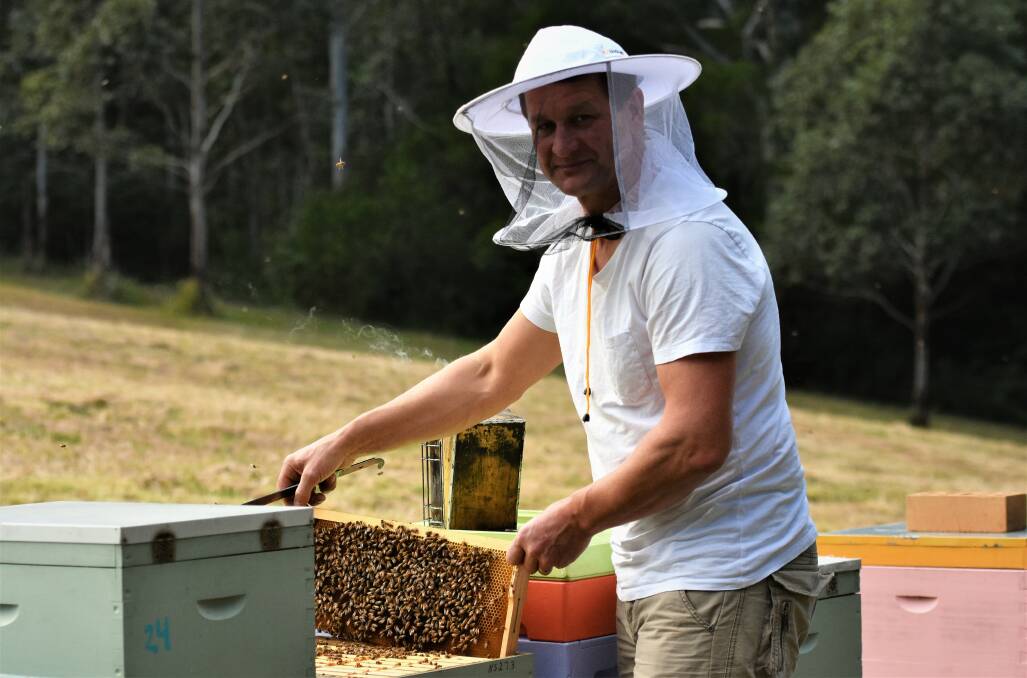 Sven Stephan is a beekeeper based at Johns River. Majority of the hives have been moved to the Central Coast, where they have received more rain. 