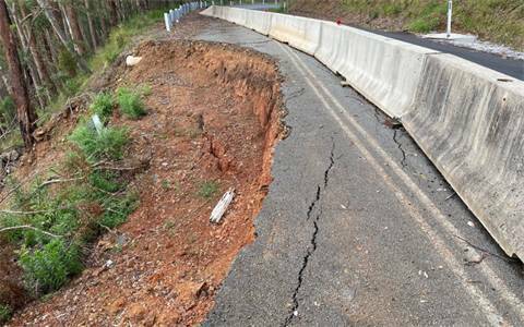 The main road to the village of Comboyne was closed to all traffic in December before it reopened in January. Picture: Port Macquarie-Hastings Council.