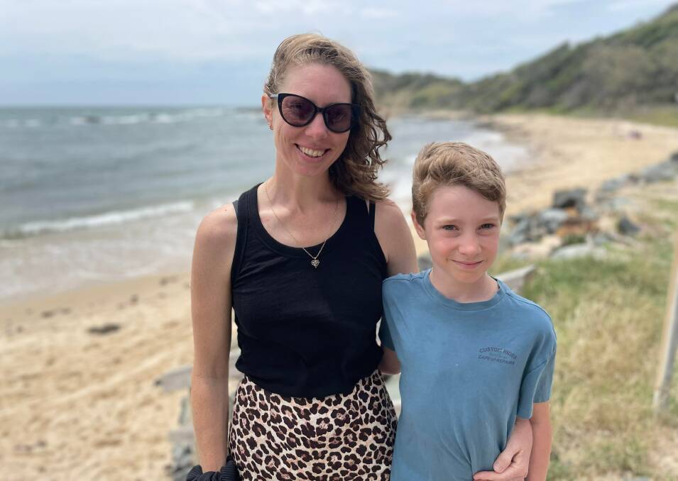 Personal approach: Lauren van der Mast with her son Arden at Shelly Beach, Port Macquarie. Mrs van der Mast said homeschooling allows people to individualise educational content. 