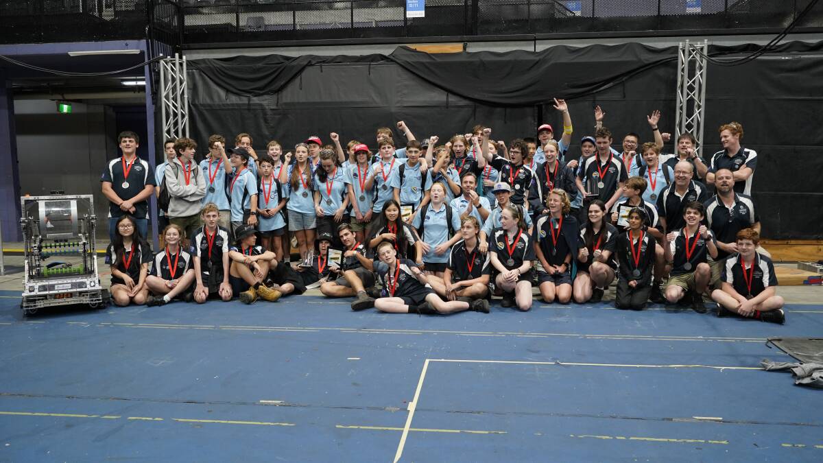 Hastings Secondary College team Hastings Heroes formed an alliance with Iona Fusion from St Columba Anglican School and another school from Victoria for the the FIRST Robotics Competition (FRC) Southern Cross Regional Championships. Picture supplied by St Columba Anglican School.