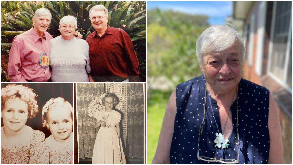 Helen Gibson with her Mid North Coast Diagnostic Imaging colleagues, Helen with her sister Margaret, Helen when she was six-years-old and Helen today. 