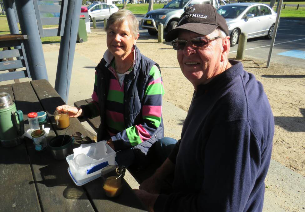 Beautiful spot: Marg and Mike Watt visited Lake Cathie from Port Fairy, Victoria. 