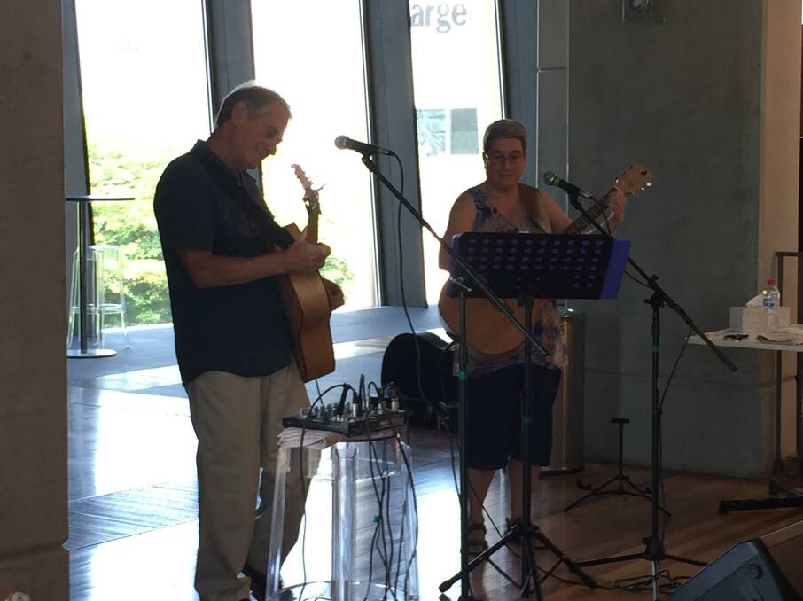 Set to stay: Dave Smith and Carol Baker performed on January 13 at the free Friday lunchtime concert series at the Port Macquarie Glasshouse.